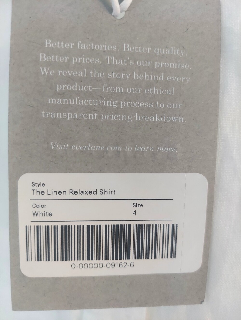 Everlane White Linen Shirt Size 4 - Picture 4 of 6